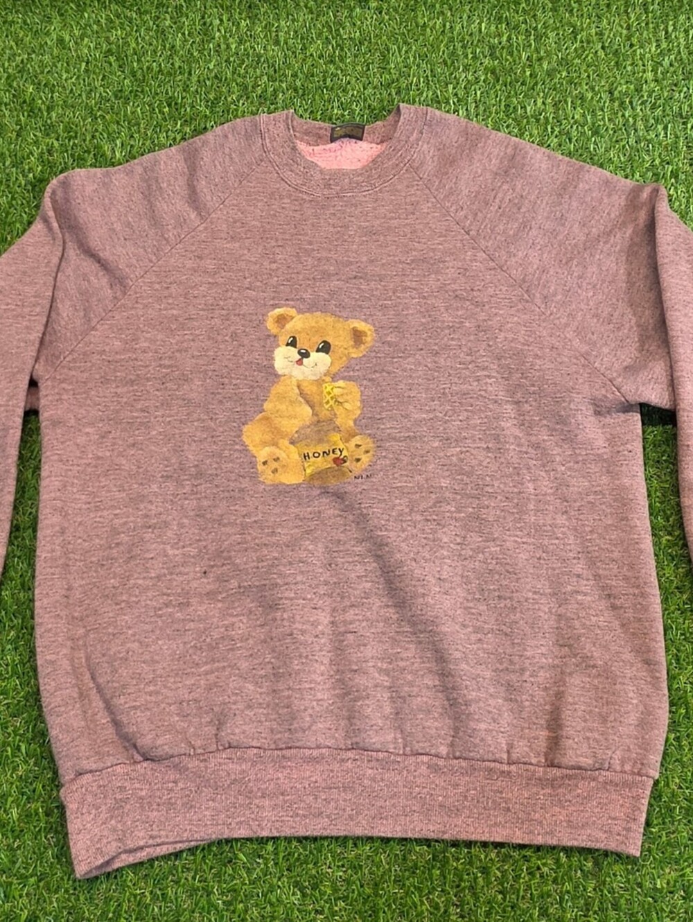 Jerzees by Russell Large Heather Purple Teddy Bear Graphic F